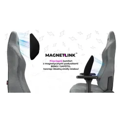 Fotel YUMISU 2054 Magnetic Jasnoszaro-czarny