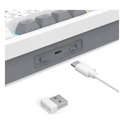 Klawiatura REDRAGON Otiim Pro K729WGB RGB Hot Swap Bullet QL Switch Biało-szary