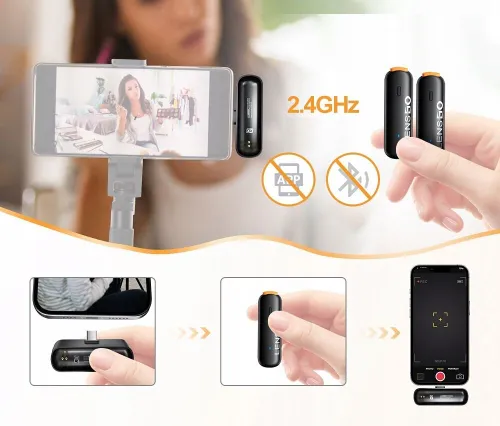 Mikrofon krawatowy do smartfona LENSGO 518C Mini (2 szt.)