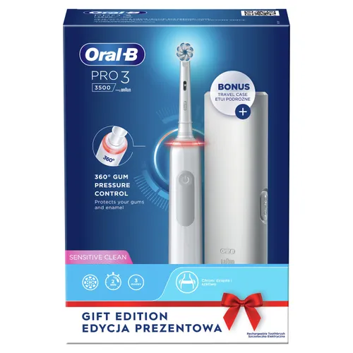 Ротационная зубная щетка Oral-B Pro3 3500 WH Sens + чехол