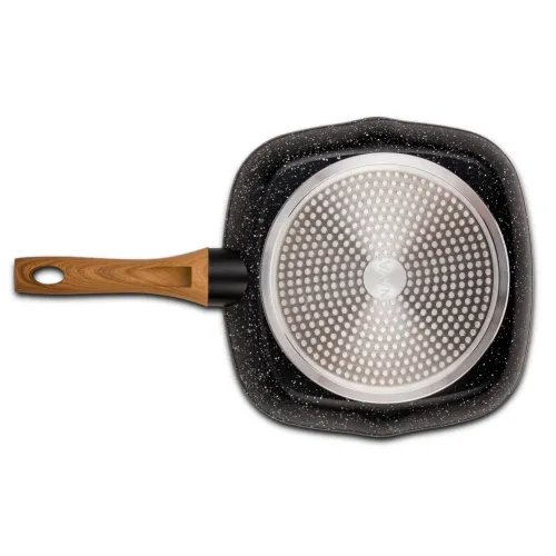 NAVA Nature 28 x 28 cm czarna - patelnia grillowa aluminiowa