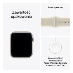 Apple Watch SE 3gen GPS koperta 44mm z aluminium Księżycowa poświata pasek sportowy piaskowy M/L 2026