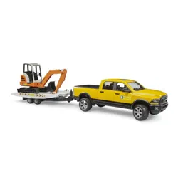 BRUDER Auto Dodge RAM 2500 Service z przyczepką i mini koparką