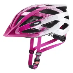 Kask rowerowy Uvex Air Wing różowo-biały kropki