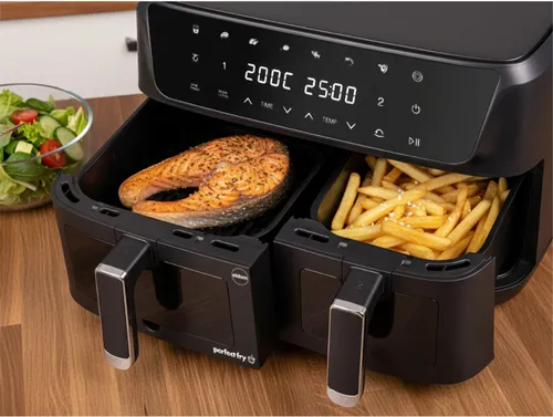 Air Fryer Frytkownica beztłuszczowa ELDOM FR220 Dualo 11l z podwójnym koszem i okienkiem do obserwacji postępów gotowania