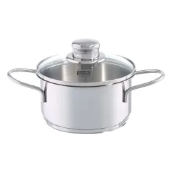 FISSLER Snack Set 0,6 l - garnek ze stali nierdzewnej ze szklaną pokrywką