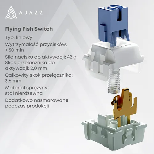 Klawiatura AJAZZ AK820 Pro RGB Hot Swap Flying Fish Switch Czarno-szaro-żółty