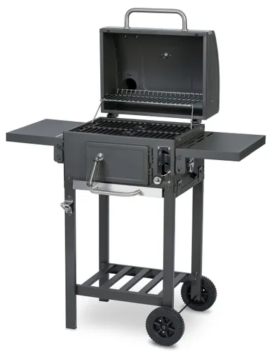 Grill węglowy ogrodowy Berdsen BD-892 żeliwny ruszt z pokrywą popielnik + termometr