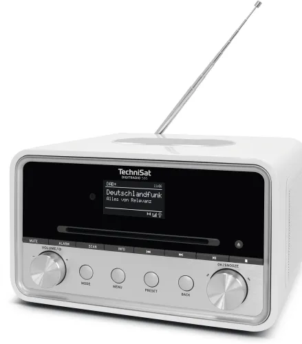 Radioodbiornik TechniSat DigitRadio 586 Radio FM DAB+ Internetowe Bluetooth Biało-srebrny