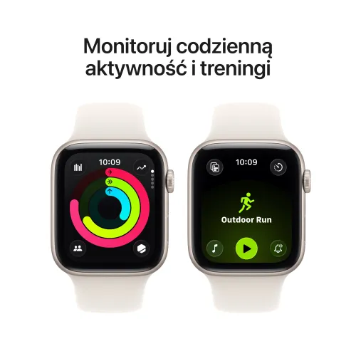 Apple Watch SE 3gen GPS 40mm koperta z aluminium (księżycowa poświata) + pasek sportowy rozmiar S/M (księżycowa poświata) 2025