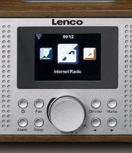 Radioodbiornik Lenco DIR-170 Radio FM DAB+ Internetowe Bluetooth Brązowo-srebrny