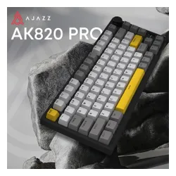 Klawiatura AJAZZ AK820 Pro RGB Hot Swap Flying Fish Switch Czarno-szaro-żółty
