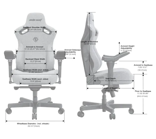 Fotel Anda Seat Kaiser 3 Pro XL Gamingowy do 200kg Tkanina Czarny