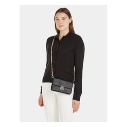 Tommy Hilfiger Pushlock piele mici Crossover AW0AW15227 Negru BDS sac