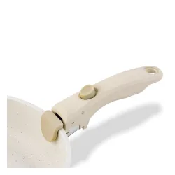 Zestaw 3 patelni Starke Pro Compacti Cream 4 elementy odpinany uchwyt