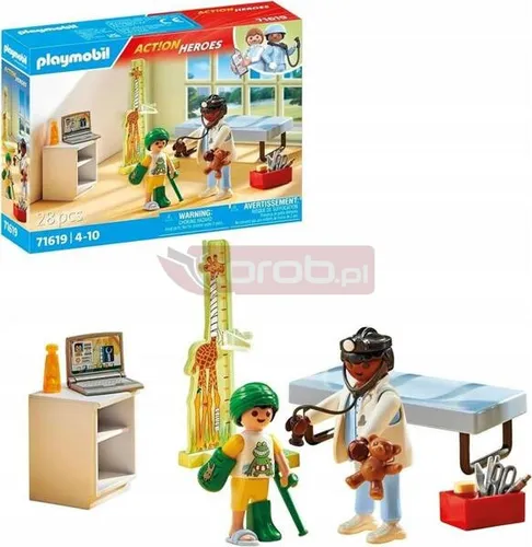 PLAYMOBIL ACTION HEROES 71619 PEDIATRA Z MISIEM zestaw dla dzieci +4 lata