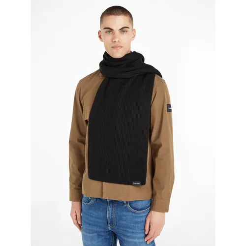 Calvin Klein clasic bumbac coaste tricot eșarfă K50k510996 CK Negru BAX