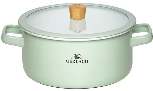 Zestaw garnków GERLACH Natur Enamel Pastelowa zieleń (6 elementów)