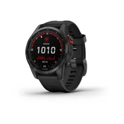 Смарт-часы Garmin FENIX 7S Solar серый с черным силиконовым ремешком (010-02539-13)