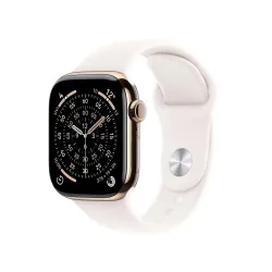 Apple Watch Series 11 GPS + Cellular 42mm Tytan Złoty Pasek sportowy Łagodny róż S/M