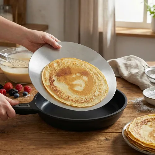 KUCHENPROFI Flat 30 cm - pokrywka dwustronna do naleśników ze stali nierdzewnej