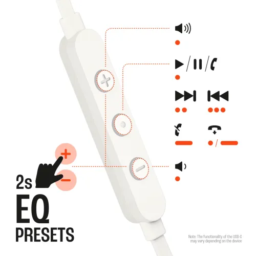 Słuchawki przewodowe JBL Tune 305C USB-C Douszne Biały