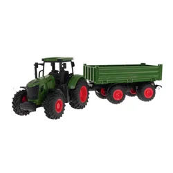 Zestaw traktor z przyczepą COIL duży pojazd skala 1:24 zielony