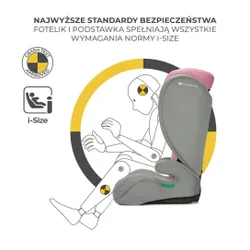 Fotelik samochodowy KINDERKRAFT I-Spark I-Size 2w1 100-150 cm (9-36 kg) Różowy
