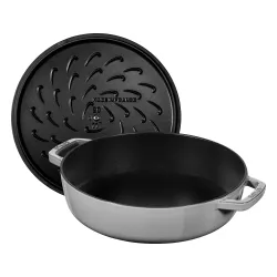 STAUB 24 cm - patelnia żeliwna z pokrywką