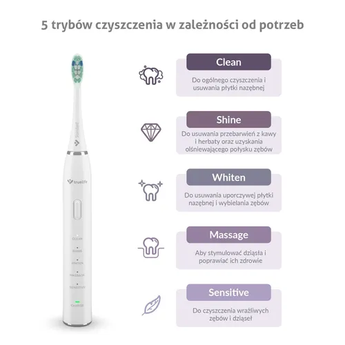 Szczoteczka soniczna TRUELIFE SonicBrush Clean30 Biały