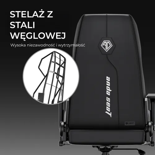 Fotel Anda Seat X1 Gaming Sofa Elegant Black Gamingowy do 120kg Skóra Eco Czarny
