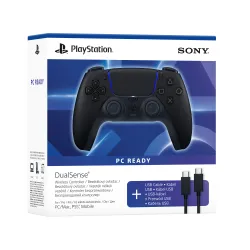 Pad Sony DualSense do PS5, PC Bezprzewodowy Nocna czerń w zestawie z przewodem USB do komputera PC