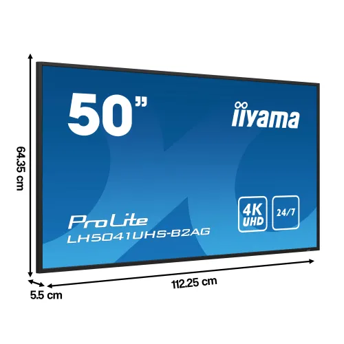 Monitor IIYAMA ProLite LH5041UHS-B2AG 50" 3840x2160px 9.5 ms [GTG]