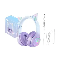 Słuchawki bezprzewodowe z mikrofonem Onikuma B90 RGB Nauszne Niebiesko-fioletowy