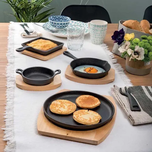 TOGNANA Fusion Taste 27 x 17 cm - patelnia żeliwna z deską