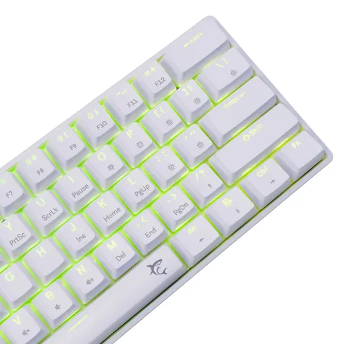 Klawiatura gamingowa White Shark Shinobi Blue przewodowa mechaniczna podświetlana biała
