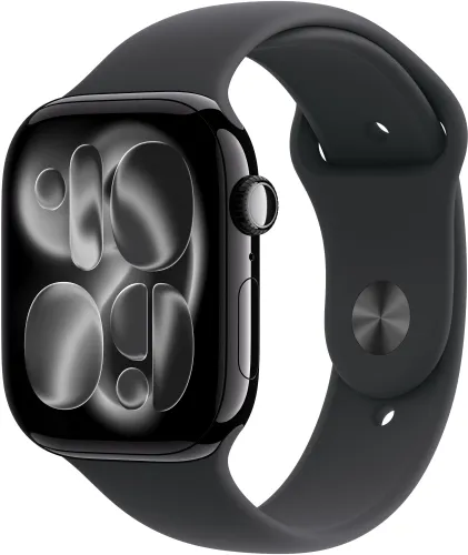 Apple Watch 11 GPS 46mm koperta z aluminium (onyks) + pasek sportowy rozmiar M/L (czarny)