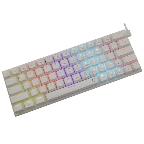 Klawiatura gamingowa White Shark Wakizashi Red przewodowa mechaniczna podświetlana biała