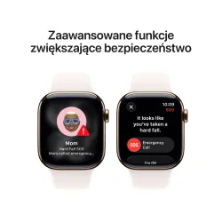 Apple Watch Series 11 GPS + Cellular 46mm Tytan Złoty Pasek sportowy Łagodny róż S/M