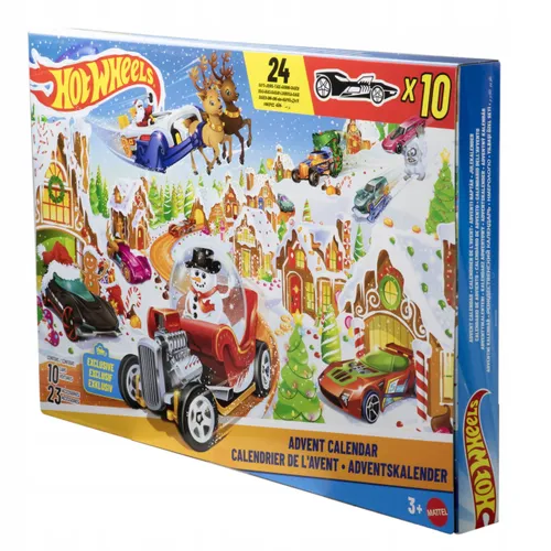 HOT WHEELS KALENDARZ ADWENTOWY 2025 24 niespodzianki, 10 autek JCB47