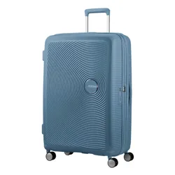 American Tourister Soundbox-stone blue Büyük Genişletilebilir Bavul