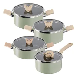 Garnek z pokrywką TEFAL BLOSSOM Mint G1744424 20 cm + Garnek z pokrywką TEFAL BLOSSOM Mint G1747024 24 cm + Garnek z pokrywką TEFAL BLOSSOM Mint G1744624 24 cm + Rondel z pokrywką TEFAL BLOSSOM Mint G1742324 18 cm