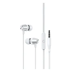 Słuchawki przewodowe USAMS EP-42 jack 3,5 mm Dokanałowe Mikrofon Biały