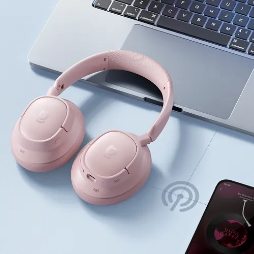 Słuchawki bezprzewodowe Baseus BH1 NC Nauszne Bluetooth 6.0 Różowy