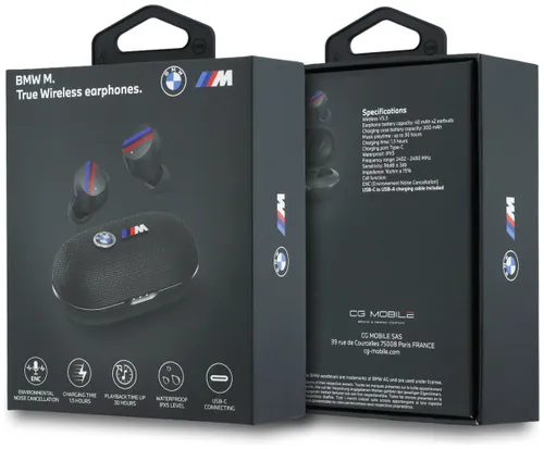 Słuchawki dokanałowe BMW M Metal Logo ENC Czarny