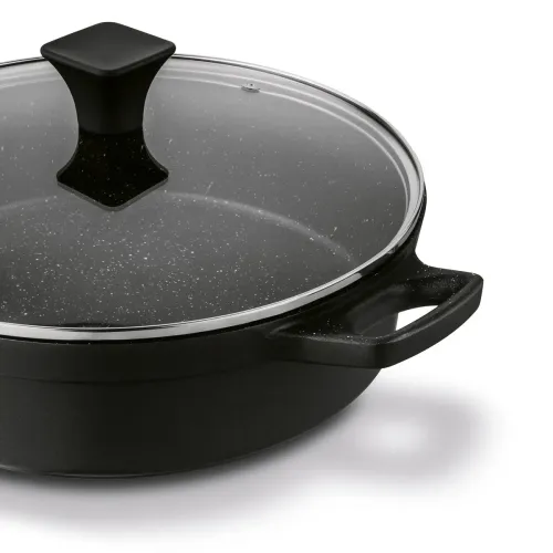 Patelnia aluminiowa nieprzywierająca z dwoma uchwytami i pokrywką KONIGHOFFER Vitello 32 cm