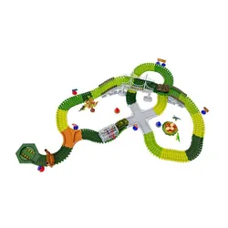 Duży Tor Samochodowy Wyścigowy Elastyczny Park Dinozaurów Zestaw 240 El.