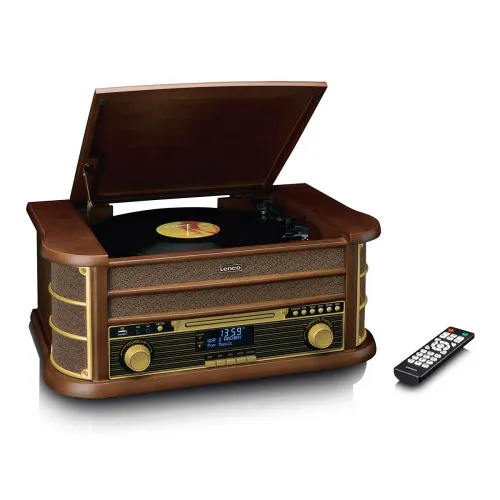 Gramofon Lenco TCD-3571MY Półautomatyczny Napęd paskowy Przedwzmacniacz Bluetooth Brązowy