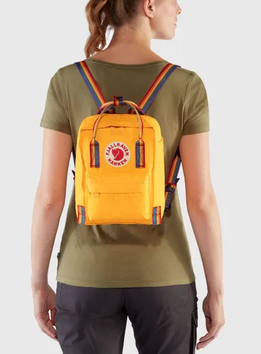 Fjallraven Kanken Gökkuşağı Mini sıcak sarı sırt çantası / gökkuşağı deseni