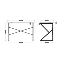 Biurko gamingowe HUZARO Hero 1.7 RGB Czarny